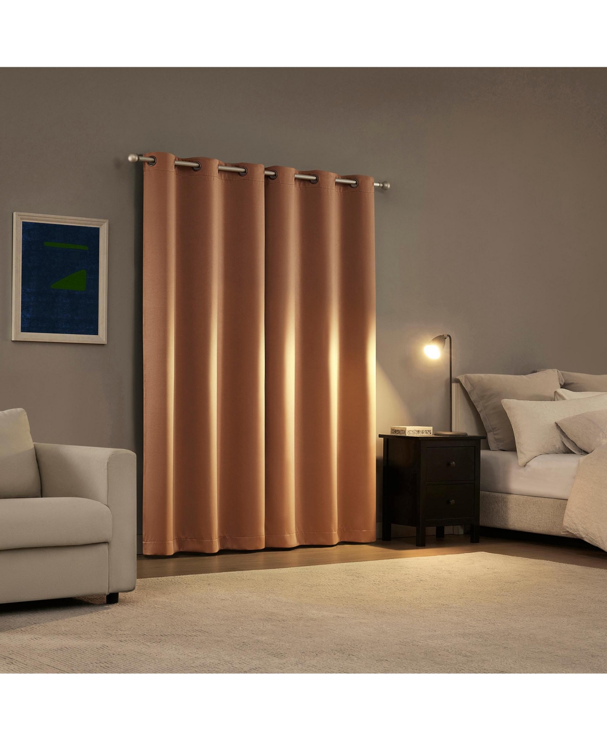 Sun Zero Sheridan Magnetic Closure Blackout Grommet Curtain Panel Pair