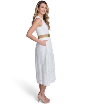 graduation dress macy Women's White Fit & Flare Dresses Formal dresses