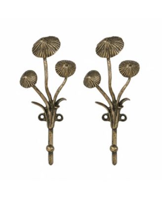 2pcs Metal 3D Mushroom Coat Hooks for Entryway Bathroom Bedroom Farmhouse Decoration