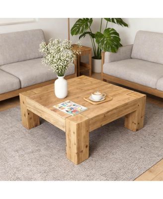 Solid Wood Coffee Table - Nordic/Japanese Wabi-Sabi Style