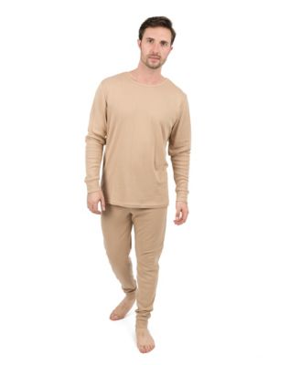 Men's Matching Family Two Piece Cotton Long Sleeve Shirt and Pants Solid Color Pajamas