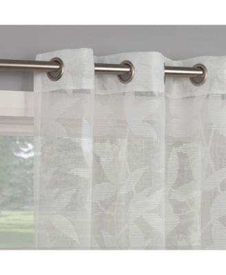 Nadia Textured Botanical Semi-Sheer Grommet Curtain Panel