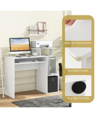 Space-saving Computer Desk with Pull-out Keyboard Tray