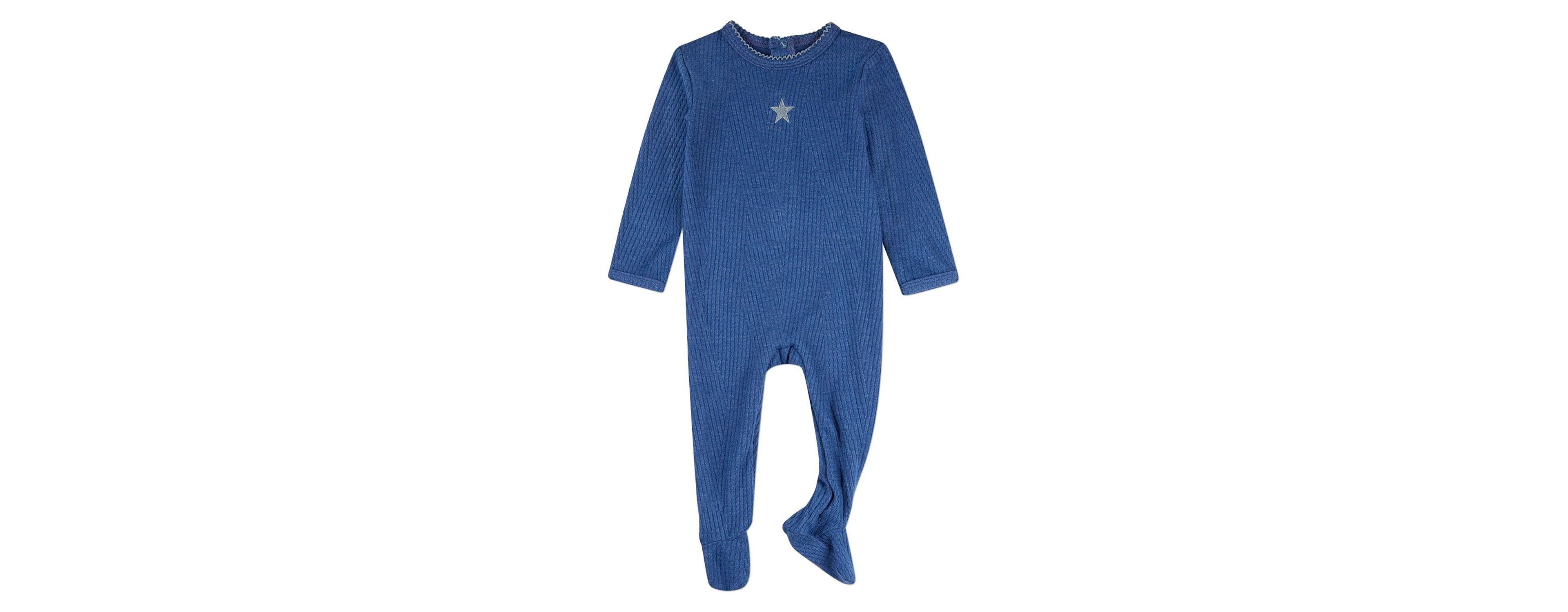 MeMoi Baby Girls Star Embroidered Textured Footie