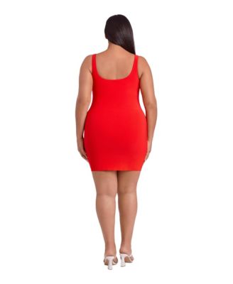 Women's Shirred Waist Square Neck Sculpting Tank Mini Dress
