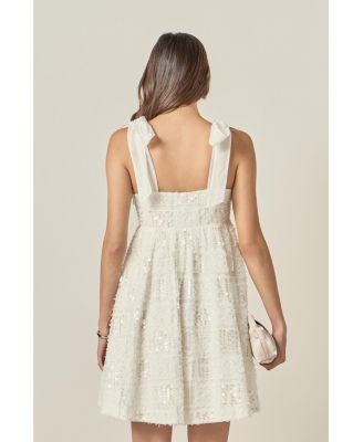 Women's Sequins Bow Mini Dress