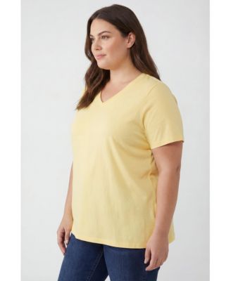 Women's Plus Size Perfect Short-Sleeve V-Neck Tunic Top