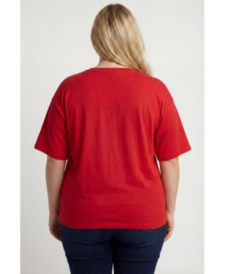 Women's Plus Size Perfect Short-Sleeve V-Neck Tunic Top