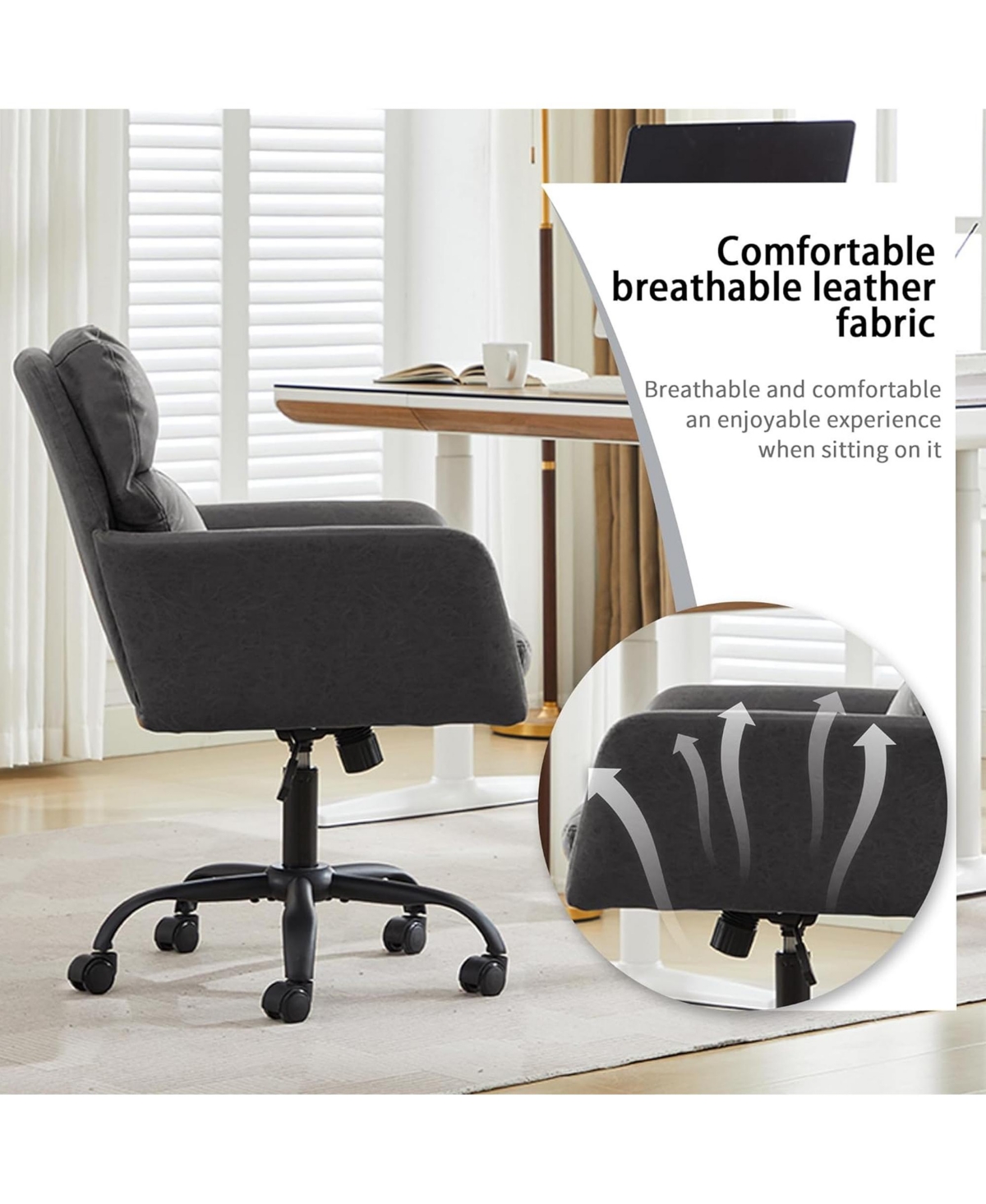 Rainsken Pu Leather Office Desk Chair