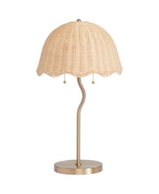 Brella 24 1/4"H Soft and Rattan 2-Light Table Lamp
