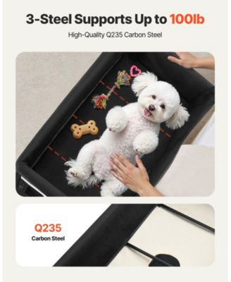 Elevated Lounge Foldable Bunk Pet Bed With Wheels