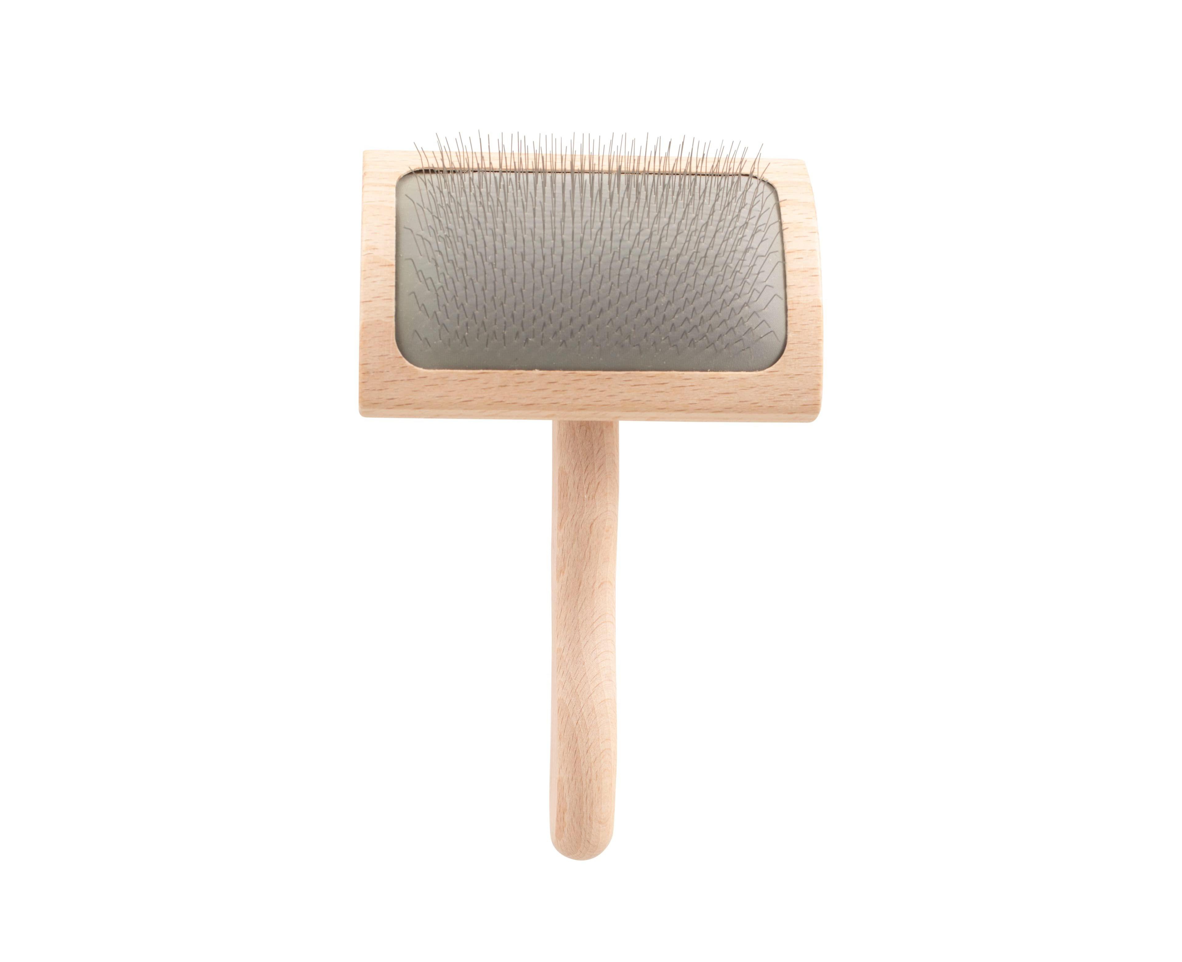 Aronkl Slicker Dog Brush Stainless Steel Pins Beechwood Handle Lightweight Groom Like Pro