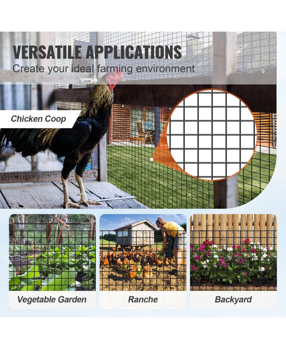 Sugift Vinyl Coated Hardware Cloth Mesh Roll for Poultry Enclosures