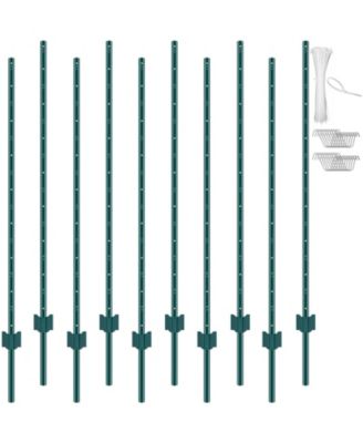  Fence Post, 10 Pack, U-Channel Heavy Duty Steel, for Garden and Lawn Use