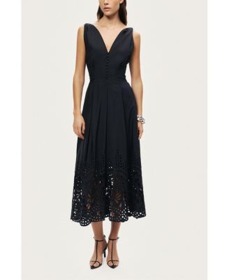 Women's Sleeveless Embroidered Midi Dress