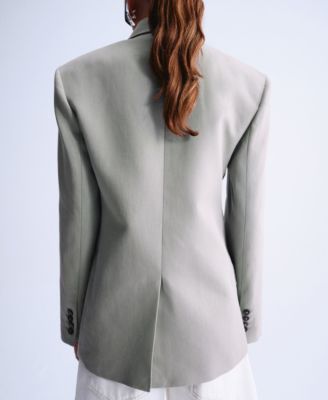 Selection Women's Flap Pockets Straight Suit Blazer