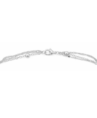 Silver Plated Multi-Chain 18" Layered Statement Necklace