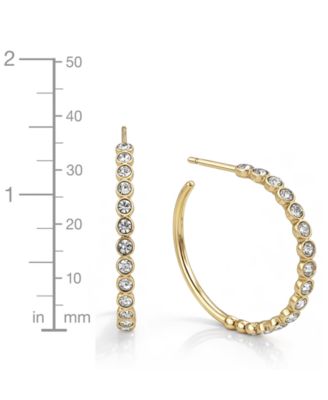 Crystal Post Hoop Earrings