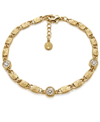 Cubic Zirconia Diamond Cut Chain Bracelet