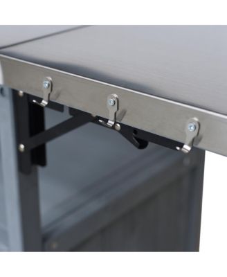  Farmhouse Rolling Outdoor Kitchen Cart Stainless Top