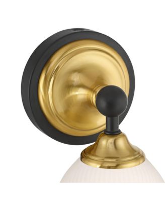 Possini Euro Zaragoza 9 1/2" High Gold and Matte Black Wall Sconce