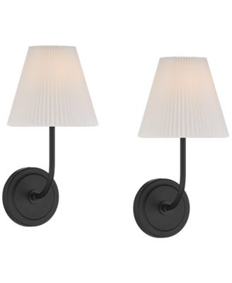 Possini Euro Nina 14" High Matte Black Wall Sconce Set of 2