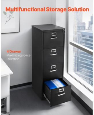 4 Drawer File Cabinet with Lock, Metal Vertical Filing Storage Cabinets for Home Office, Heavy