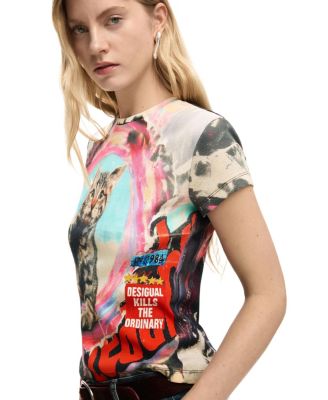 Women's Printed Cat T-Shirt