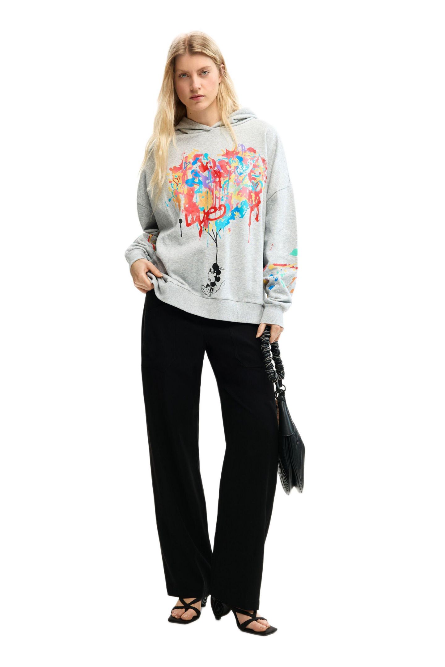 Женский свитшот Desigual Mickey Mouse, цвет: Серый — фото 2