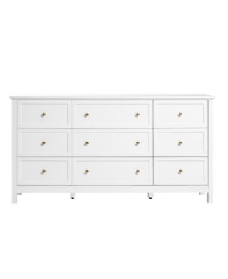 9 Drawer Dresser, Wooden Chest of Drawers with Sliding and Anti