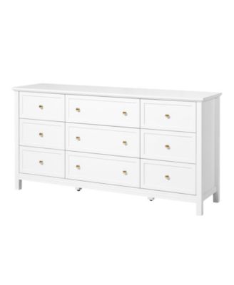 9 Drawer Dresser, Wooden Chest of Drawers with Sliding and Anti