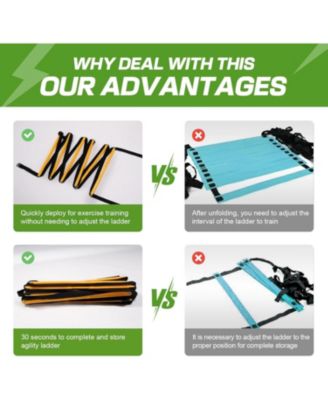 Agility Ladder 12 Rung 20 FT Speed Training Ladder Drill Sports Workout Equipment for Football Soccer Footwork Exercise