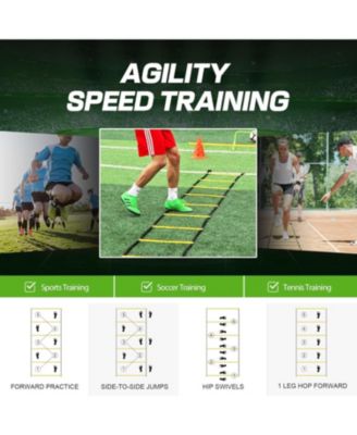 Agility Ladder 12 Rung 20 FT Speed Training Ladder Drill Sports Workout Equipment for Football Soccer Footwork Exercise