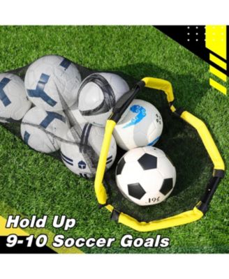 3-in-1 Football Target Net and Portable Ball Bag, Easy to Attach Soccer Training Equipment with Upgraded Metal Tubes for Accuracy Practice