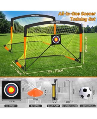 Soccer Goal 7'x5', 6.6 x3.3', 5'x3.6', 4'x3', 3'x2.2' Soccer Net for Kids Backyard