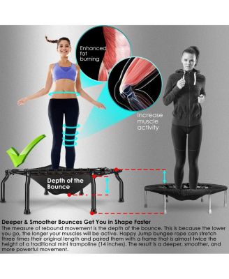 50" Mini Fitness Trampoline Max. Load 250lbs Safe Silent Easy Installation