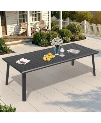 93.9in Outdoor Patio All-Weather Aluminum Dining Table with Umbrella Hole