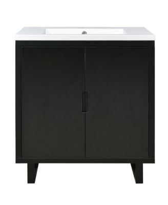 30" Bathroom Vanity Set with Sink, Bathroom Storage Cabinet with Solid Wood Frame