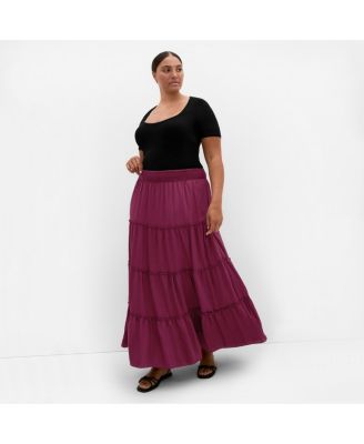 Women's Boho Tiered Maxi Skirt