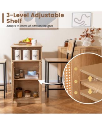 3 PCS Bar Table and Chairs Set w/ 2 Bar Stools and Storage Shelves Backrests