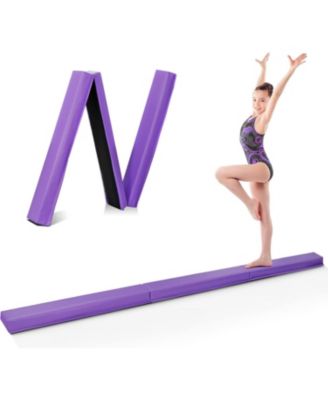 9ft Folding Gymnastics Balance Beam for Kids, Floor Balance Beam Bar with Anti-Slip Base Extra Firm Foam Walking Beams