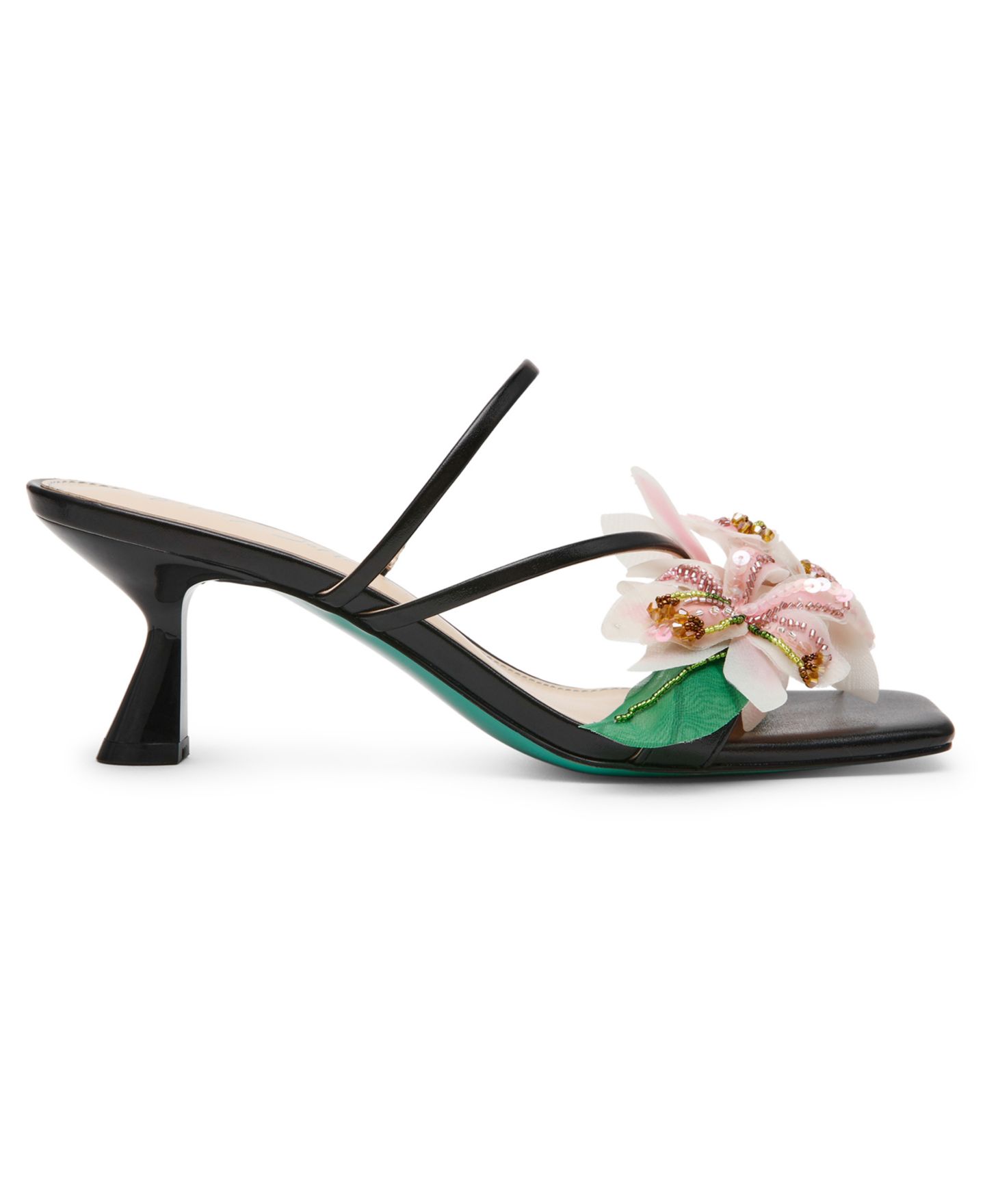 Женские сандалии Betsey Johnson Wells Floral Slide Dress Sandals, цвет: Чёрный — фото 2