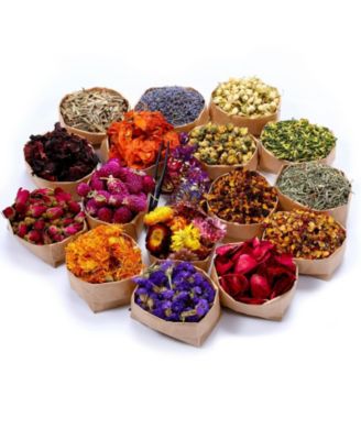 16 Bags Dried Flowers Herbs Kit Soap Candle Bath Rose Petals