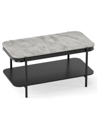 2 Tier Coffee Table Rectangular Sintered Stone Top