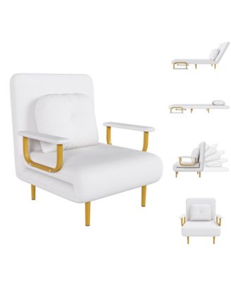 Folding Sofa Bed, 3-in-1 Convertible Chair with Pillow and 5-Position Adjustable Backrest, Space-Saving Sleeper for Living Room, Bedroom