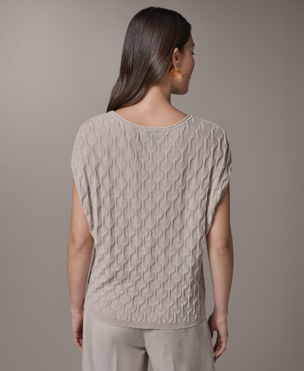 Donna Karan New York Women's Short-Sleeve Scoop Neck Sweater