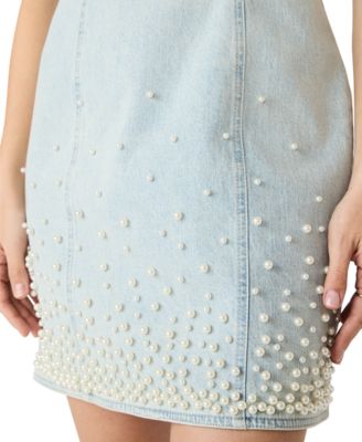 Women's Embellished Square Neck Mini Dress