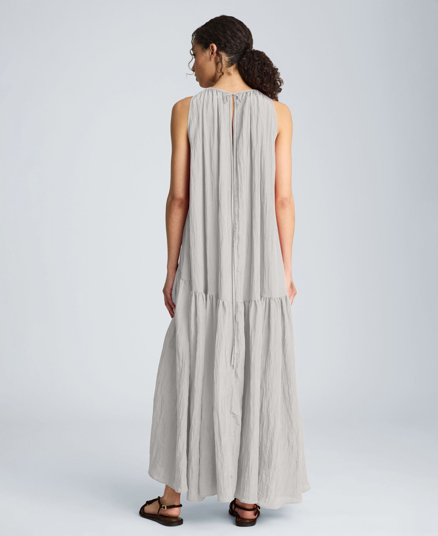 Женское платье Kenneth Cole Halter Neck Tiered Maxi, цвет: Устричный — фото 4