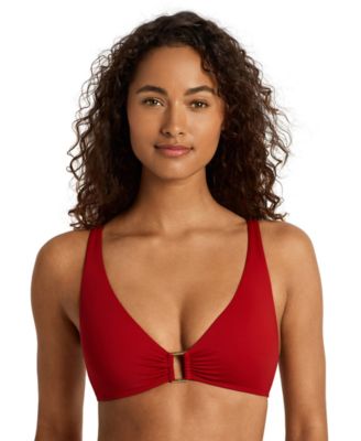 Women's Ring Over-The-Shoulder V-Neck Bikini Top