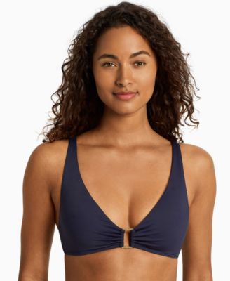 Women's Ring Over-The-Shoulder V-Neck Bikini Top